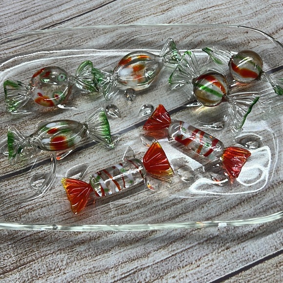 Lot of 7 Vintage Glass Blown Wrapped Candy - Picture 5 of 5